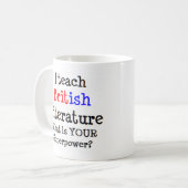 britische Literaturlehre Kaffeetasse (Vorderseite Links)