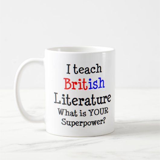 britische Literaturlehre Kaffeetasse (Links)
