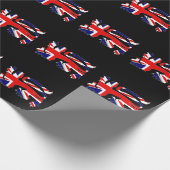 Britische Löwe-Silhouette auf Geschenkpapier (Ecke)