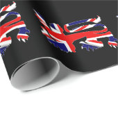 Britische Löwe-Silhouette auf Geschenkpapier (Rolleneckpunkt)