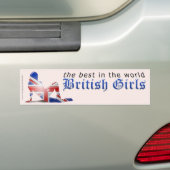Britische Mädchen-Silhouette-Flagge Autoaufkleber (Auf Auto)