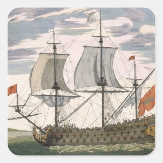 Britische Marine: ein erstklassiges Schiff, das di Quadratischer Aufkleber (Vorderseite)