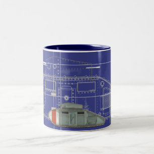 Britische Mark 1 Tank Zweifarbige Tasse