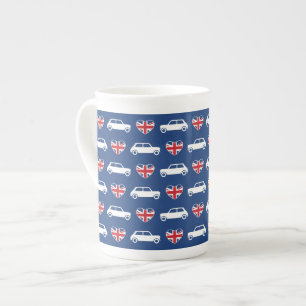 Britische Mini Cooper Herzen - Blau Porzellantasse