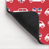 Britische Mini Cooper-Herzen - rote Mausunterlage Mousepad (Ecke)