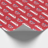 Britische Mini Cooper-Herzen - rotes Packpapier (Ecke)