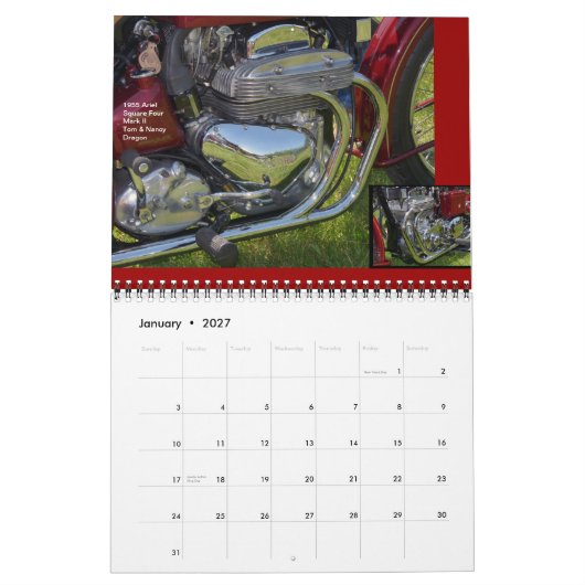 Britische Motorräder Kalender (Jan 2027)