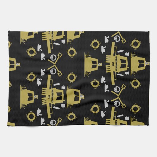 Britische Narrowboat-Geschenke Geschirrtuch (Horizontal)