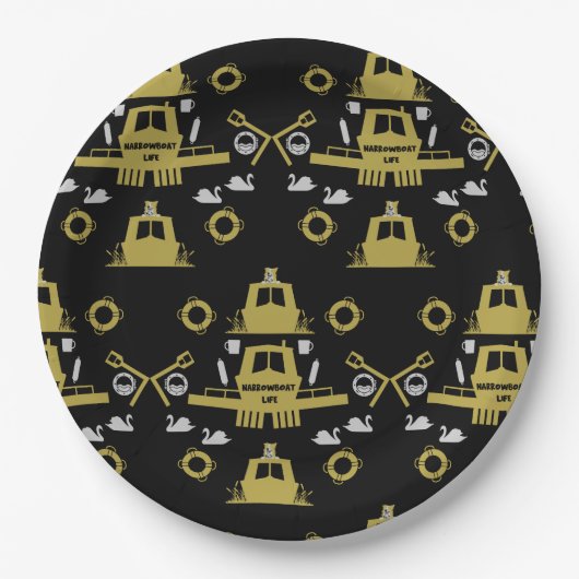 Britische Narrowboat-Geschenke Pappteller (Vorderseite)
