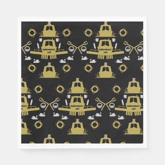 Britische Narrowboat-Geschenke Serviette (Vorderseite)