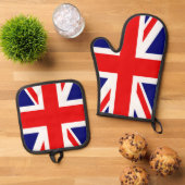 Britische Nationalflagge - Union Jack Ofenhandschuh & Topflappen-Set (Oben Unten)