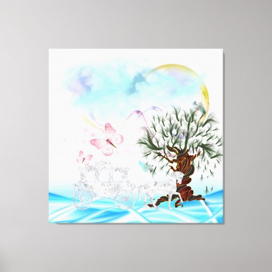 Britische Pferderückfahrt Wrapped Canvas Leinwanddruck (Vorderseite)