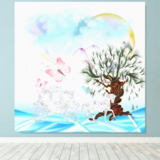 Britische Pferderückfahrt Wrapped Canvas Leinwanddruck (Insitu (Holzboden))