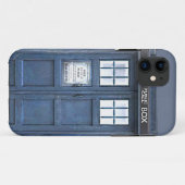 Britische Polizei-allgemeine Telefonzelle blauer Case-Mate iPhone Hülle (Rückseite (Horizontal))