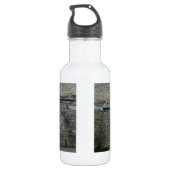 Britische rote Telefon-Kästen an Edinburgh-Schloss Edelstahlflasche (Rückseite)