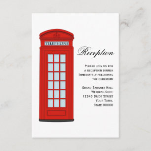 Britische rote Telefonzelle Hochzeitsempfang Karte