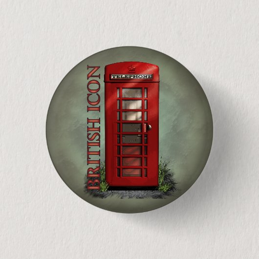 Britische rote Telefonzelle-Knöpfe Button (Vorderseite)