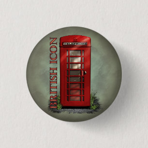 Britische rote Telefonzelle-Tasten Button