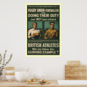 Britische Rugby, Fußballspieler fordern Pflicht Poster (Küche)