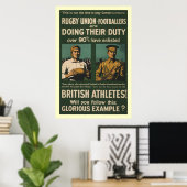 Britische Rugby, Fußballspieler fordern Pflicht Poster (Heimbüro)