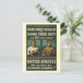 Britische Rugby, Fußballspieler fordern Pflicht Postkarte (Stehend Vorderseite)