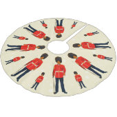 Britische Soldaten in blau und rot auf hellbeige Polyester Weihnachtsbaumdecke (Schrägansicht)