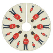 Britische Soldaten in blau und rot auf hellbeige Polyester Weihnachtsbaumdecke (Vorderseite)