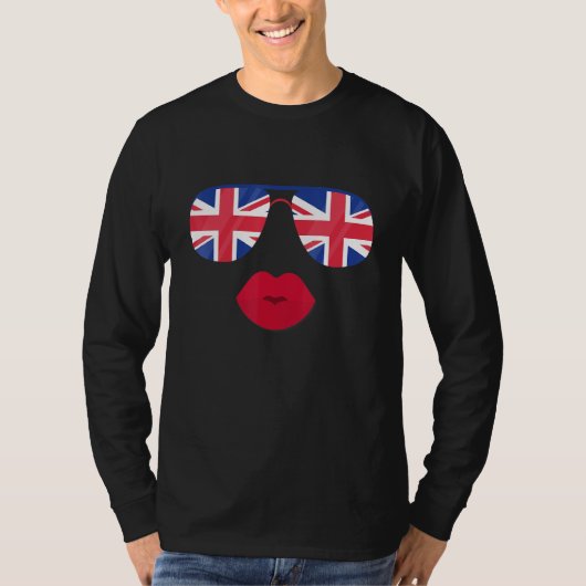 Britische Sonnenbrille Lips Union Jack Flag UK Fla T-Shirt (Vorderseite)