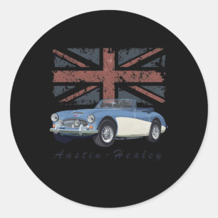 Britische Sportwagen Austin-Healey mit Gewerkschaf Runder Aufkleber