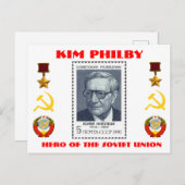 Britische Spy Kim Philby, Heldin der sowjetischen Postkarte (Vorne/Hinten)