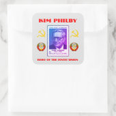 Britische Spy Kim Philby, Heldin der sowjetischen Quadratischer Aufkleber (Tasche)