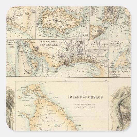 Britische Staatssessions im Indischen Meer Quadratischer Aufkleber (Vorderseite)