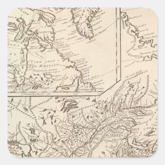 Britische Staatssessions in Nordamerika Quadratischer Aufkleber (Vorderseite)