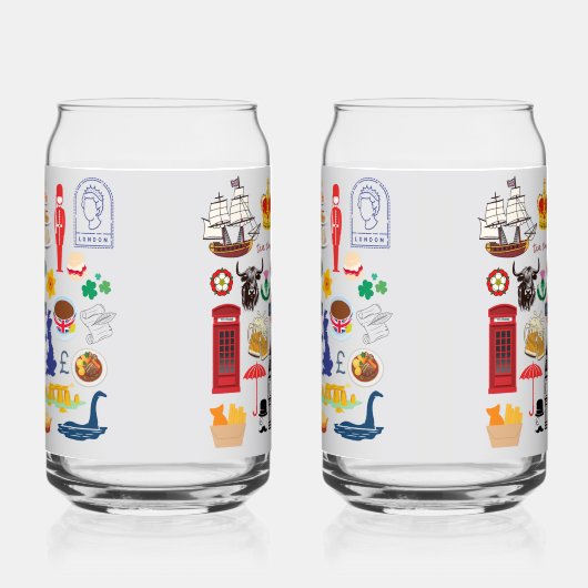 Britische Symbole Dosenglas (Links)