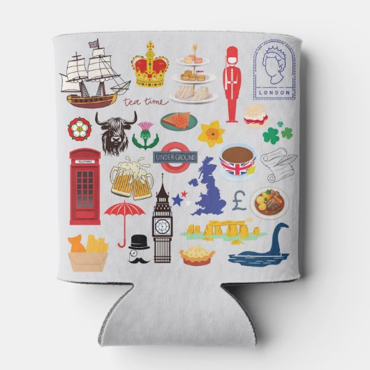 Britische Symbole Dosenkühler (Rückseite)
