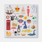 Britische Symbole Magnet (Vorne)
