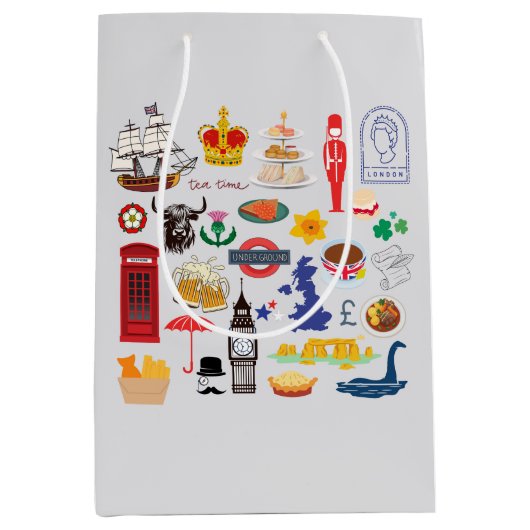 Britische Symbole Mittlere Geschenktüte (Vorderseite)