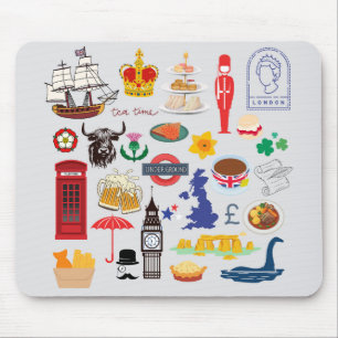Britische Symbole Mousepad