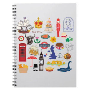 Britische Symbole Notizblock