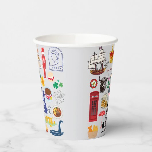 Britische Symbole Pappbecher (Links)