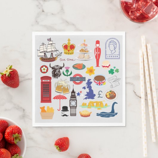 Britische Symbole Serviette (Beispiel)