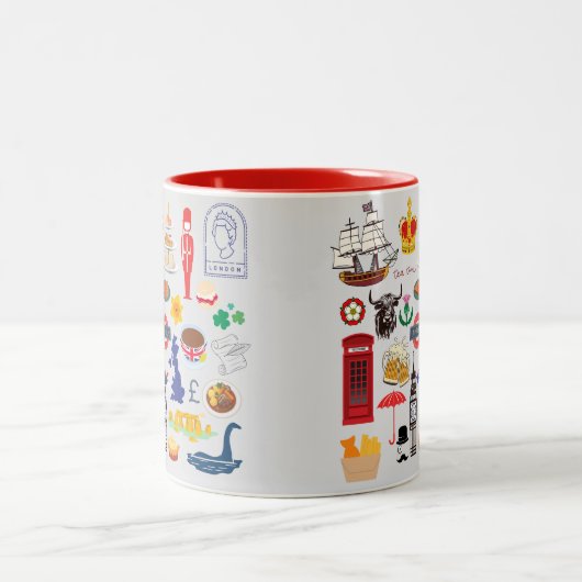 Britische Symbole Zweifarbige Tasse
