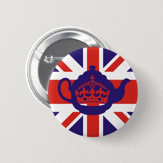 Britische Teapot-Flagge Button (Vorne & Hinten)