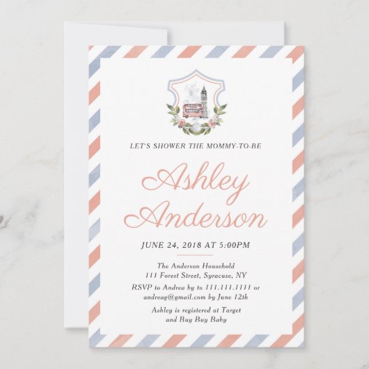 Britische Tee-Babyparty-Einladung Einladung (Vorderseite)