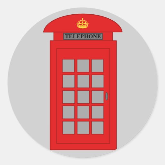 Britische Telefonbox Runder Aufkleber (Vorderseite)
