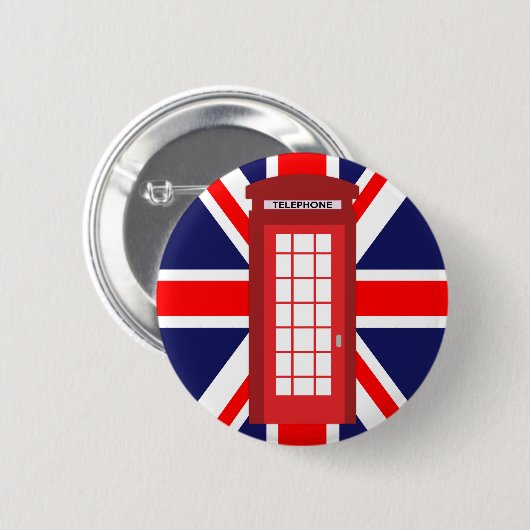 Britische Telefonzelle Button (Vorne & Hinten)