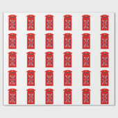 Britische Telefonzelle Geschenkpapier (Flach)