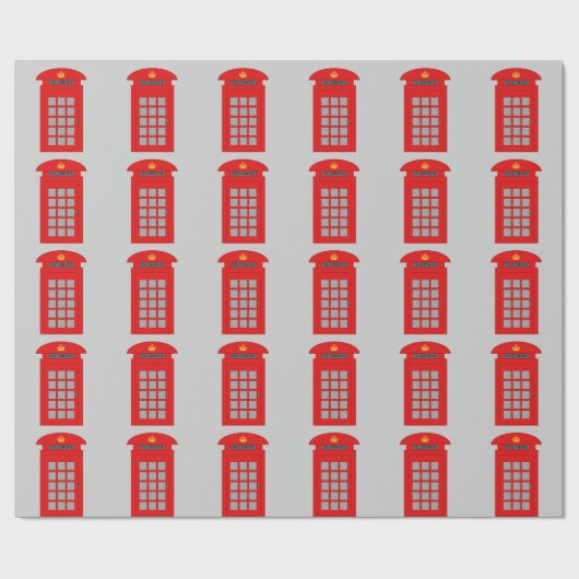 Britische Telefonzelle Geschenkpapier (Flach)