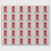 Britische Telefonzelle Geschenkpapier (Flach)