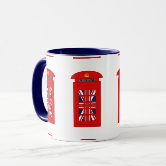 Britische Telefonzelle Tasse (Vorderseite Links)